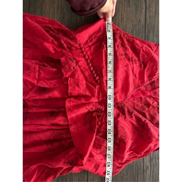 IRO Red Sleeveless Floral Asymmetrical Midi Dress Women's EU Size 40 US size 8 - Picture 11 of 12